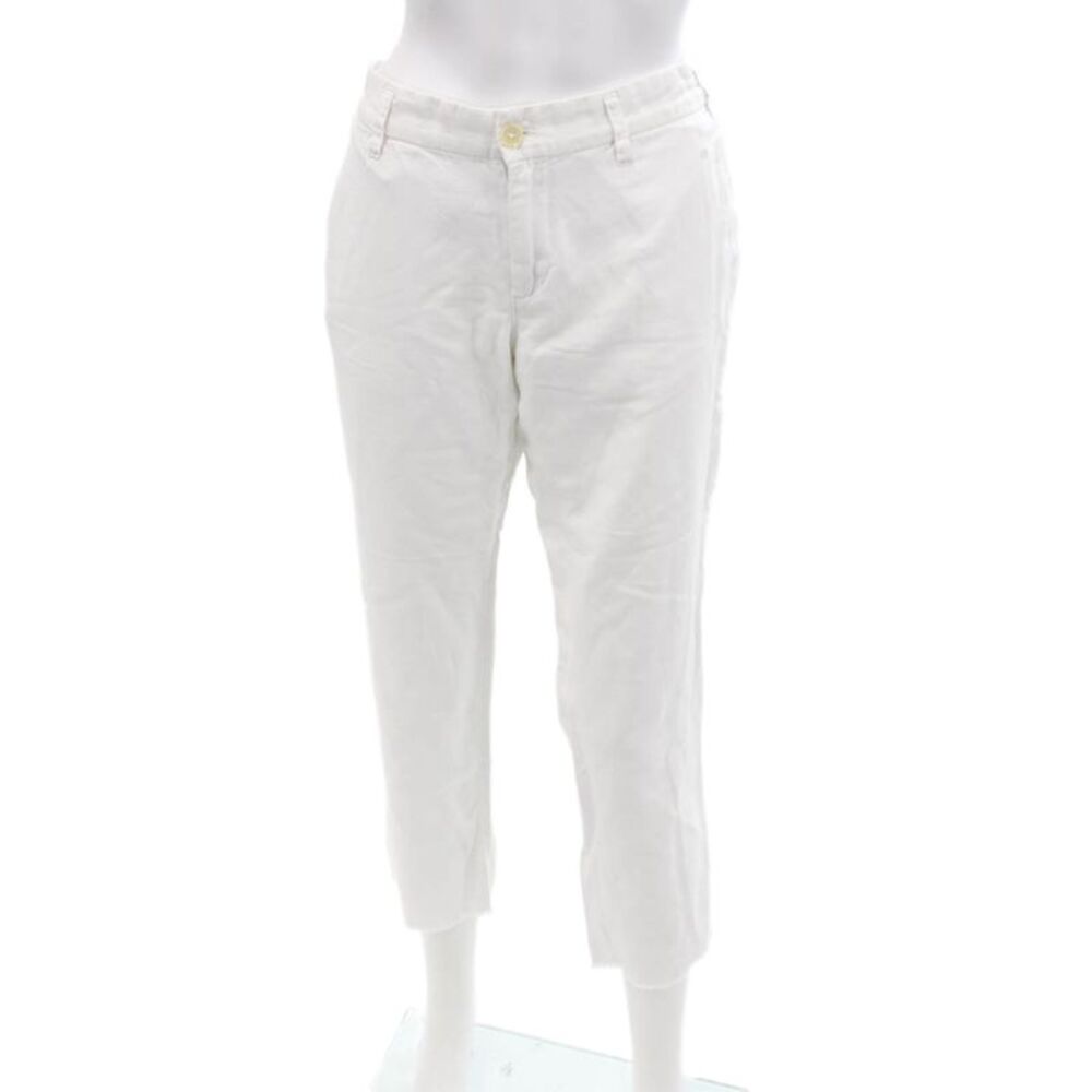 G1 Basic Goods Womens Cotton High Rise Straight Leg Pants White Size 4